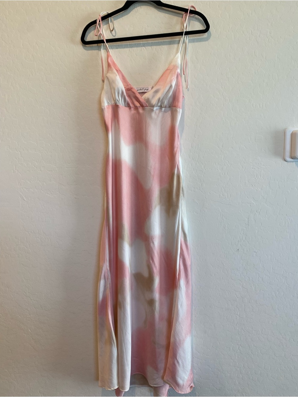 Silky Pink & Cream Slip Dress